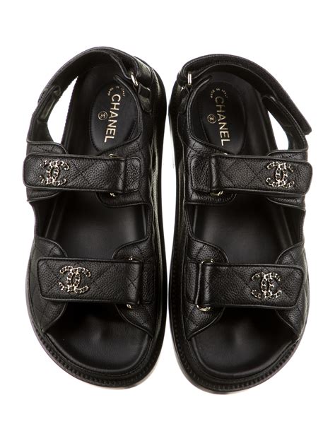 chanel black sandals 2021|Chanel black and white sandals.